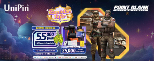 [Ramadhan Tajir] Top Up PB Cash di UniPin - Dapatkan Cashback s.d 55.000 UniPin Credits, Mubarak Keychain & Diskon 25.000!